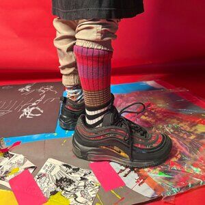 Nike Air Max 97 Plaid Sneakers – Black & Red Tartan – Women’s 6.5 – Y2K